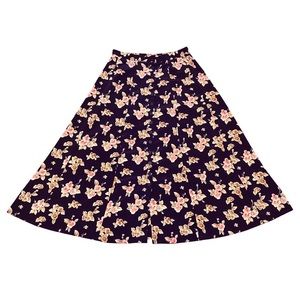 SOLD Vintage Floral Paneled Flowy Button Down Maxi Skirt Rafaella